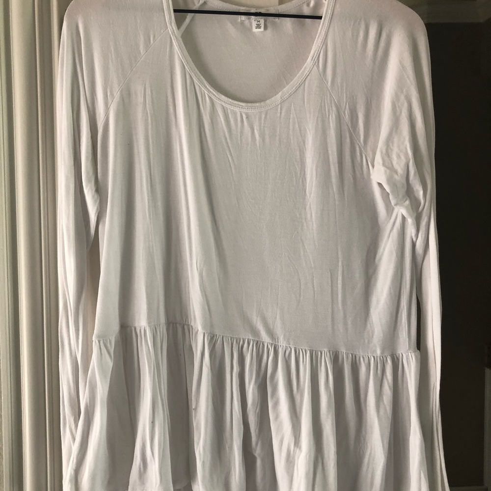 BP white cotton peplum layering top